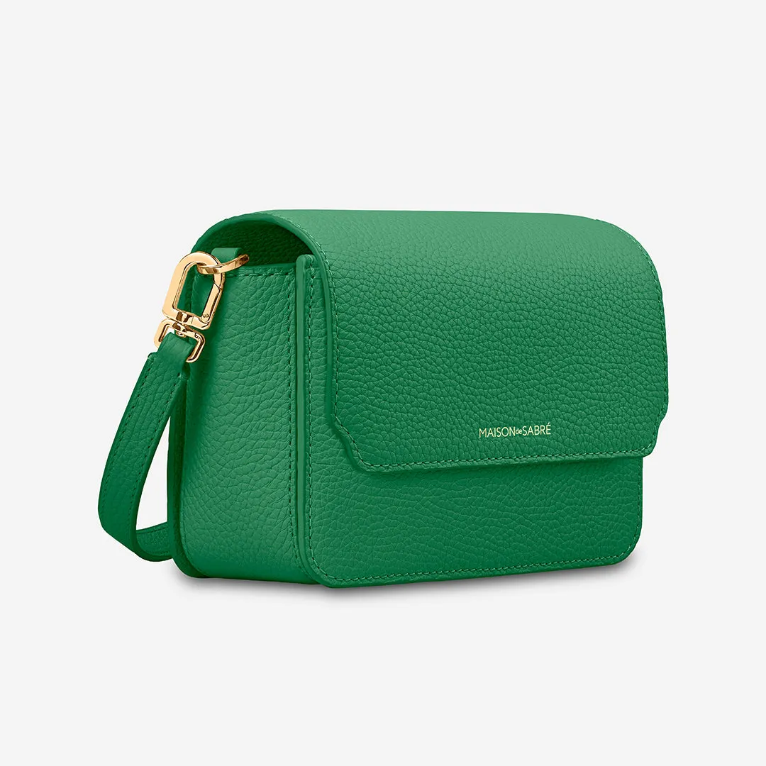 The Mini Flap Bag - Emerald Green