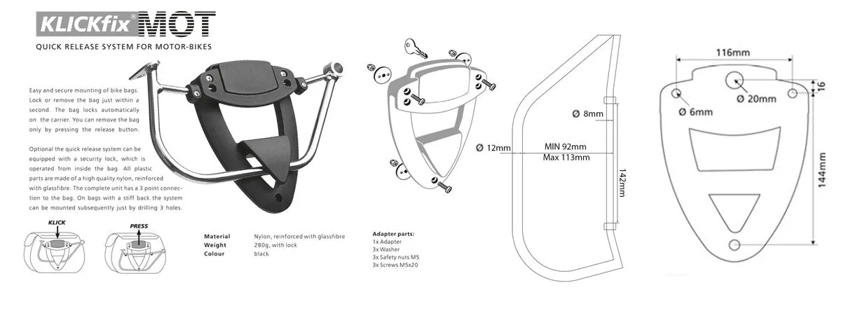 UNIT Garage Klickfix Racks - Moto Guzzi V100 Mandello (2023-on)