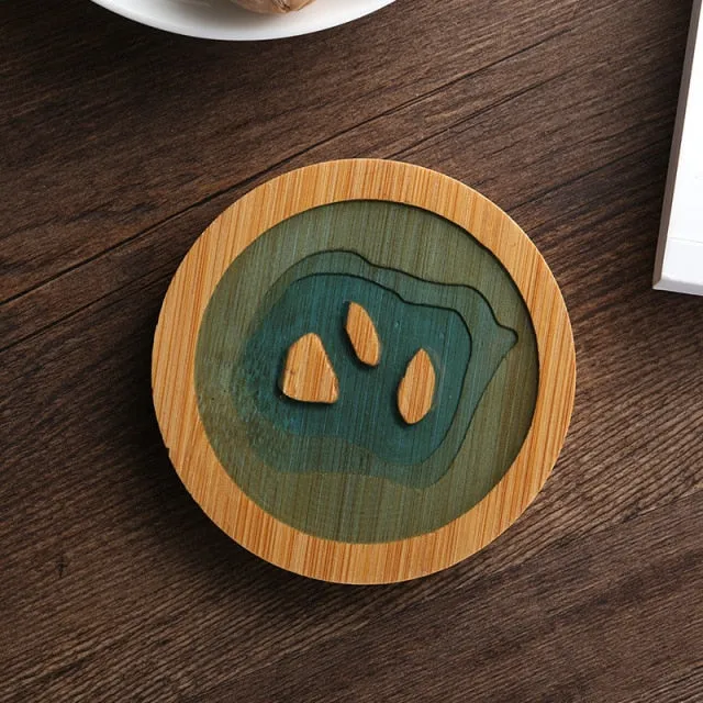 Water Art Insulated Bamboo Coasters