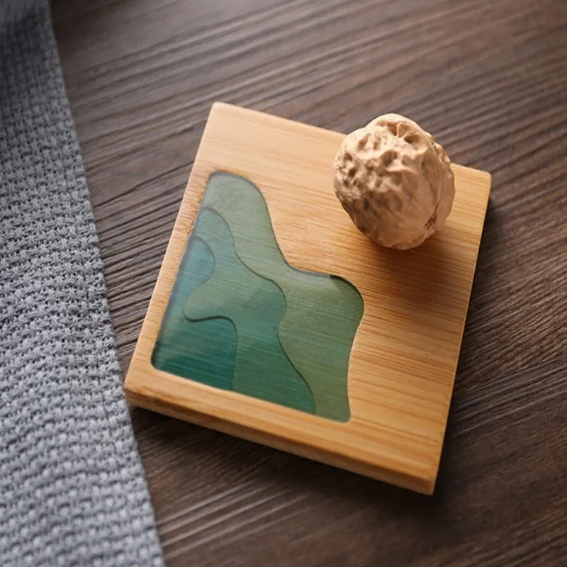 Water Art Insulated Bamboo Coasters