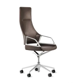 wilkhahn | GRAPH 302/5 high back swivel chair | 4-star base   castors | casa venetian leather