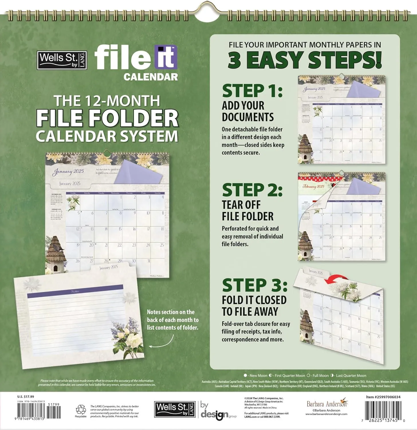 WSBL Botanical Gardens 2025 File-It Calendar