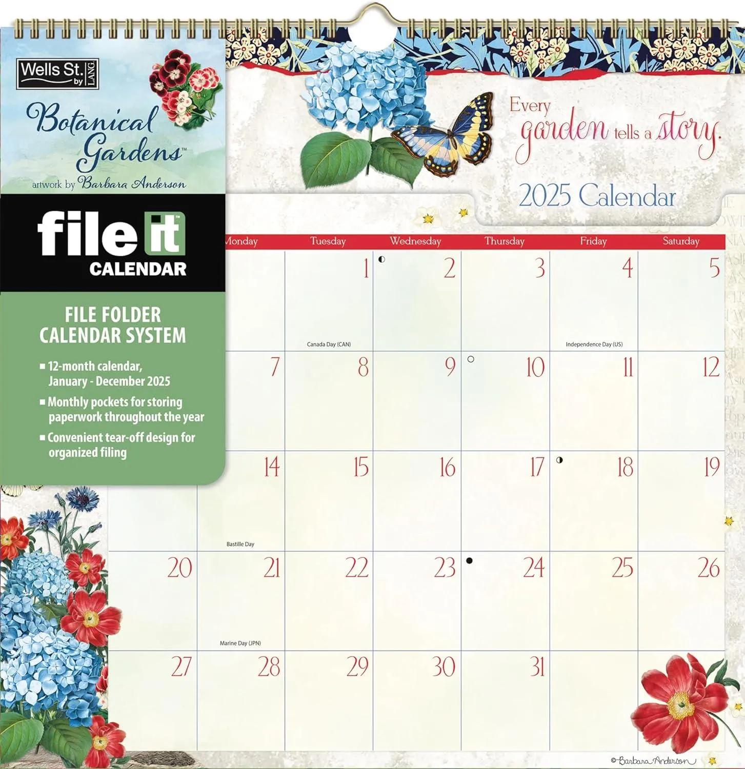 WSBL Botanical Gardens 2025 File-It Calendar